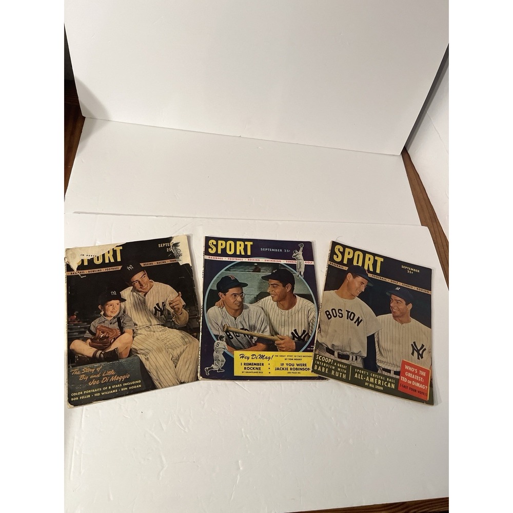 Vintage SPORT Magazine Baseball Lot Joe DiMaggio Ted Williams 1946 1947 1948